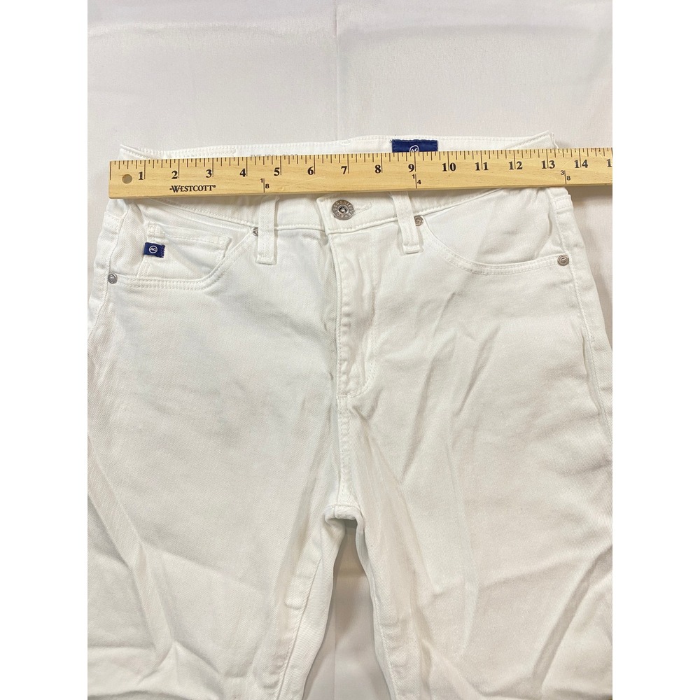 AG Adriano Goldschmied The Jodi Crop White High Rise Slim Flare Jeans Raw Hem - Picture 10 of 14